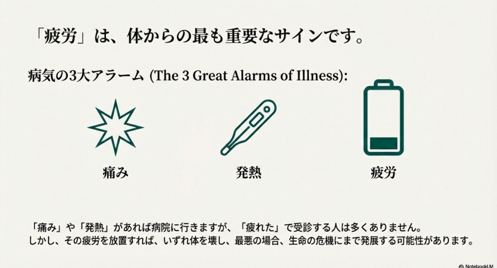病気の3大アラーム：痛み・発熱・疲労