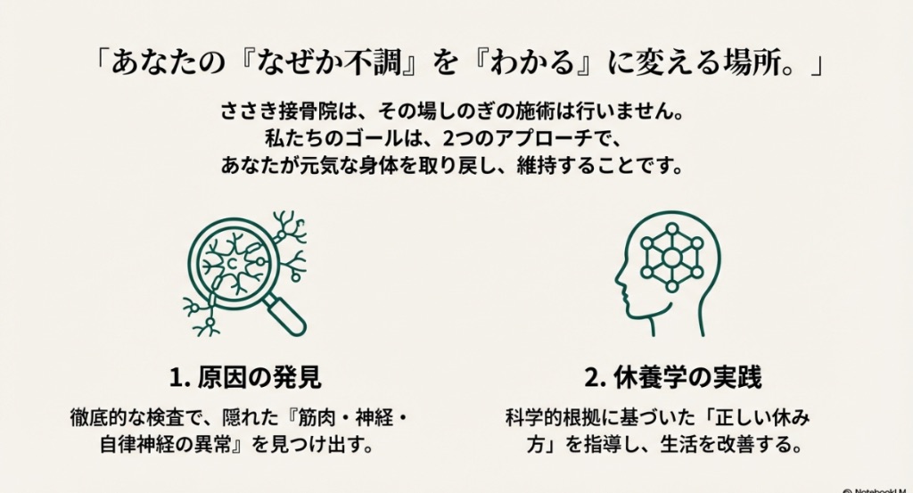 あなたのなぜか不調をわかるに変える場所